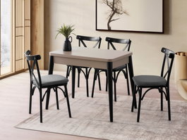 Hanah Home Dolunay - 1285 Mesa de comedor extensible Mocha ligera